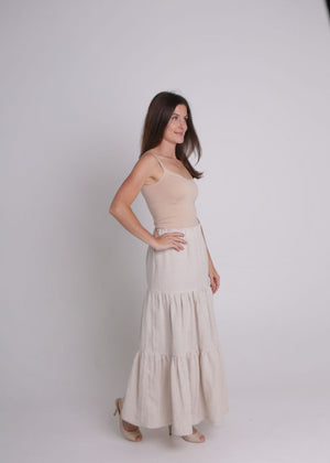 Linen Wattle Skirt in Natural