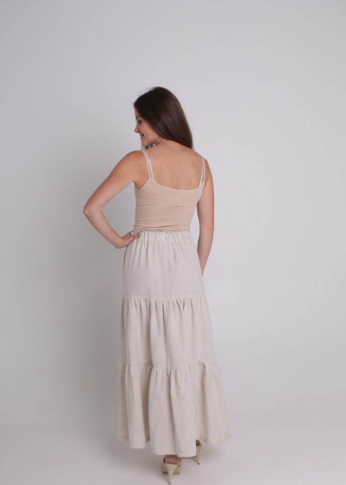 Linen Wattle Skirt in Natural