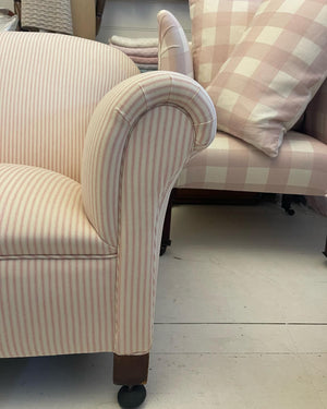 Pink Ticking Stripe Armchair