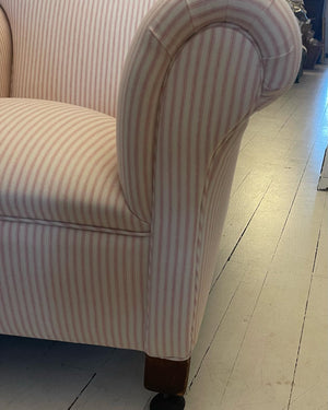 Pink Ticking Stripe Armchair