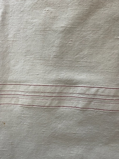 French Linen Vintage Monogrammed 'TA' Rectangular Tablecloth