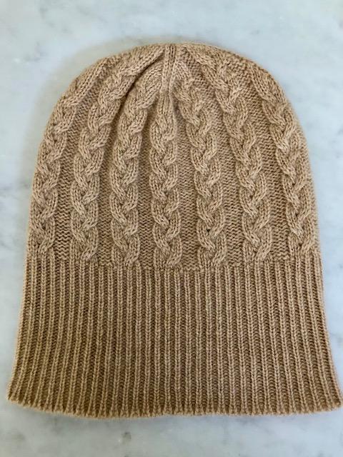 SCA 3-ply Beanies | Camel Cable Knit