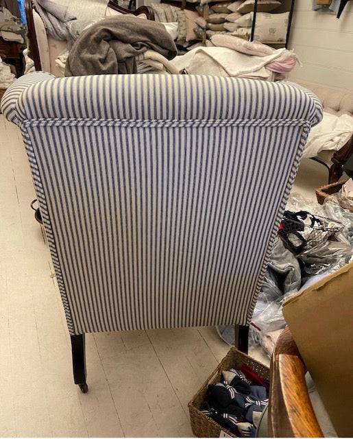 English Linen Ticking Armchair