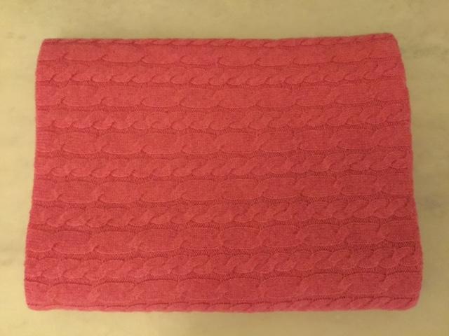 3-Ply Cable Knit Poncho - Hot Pink