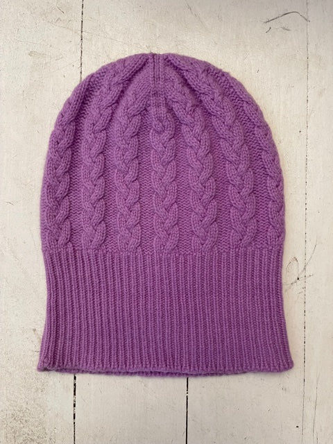 SCA 3-ply Beanies | Purple Cable Knit