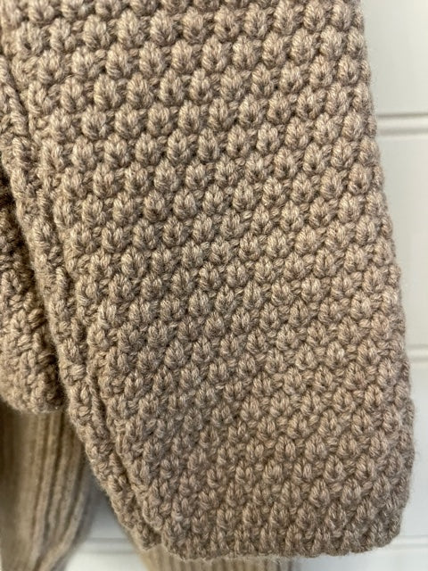 6-ply Cashmere Seed Funnel Neck Boxy Jumper - Dark Natural