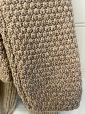 6-ply Cashmere Seed Funnel Neck Boxy Jumper - Dark Natural