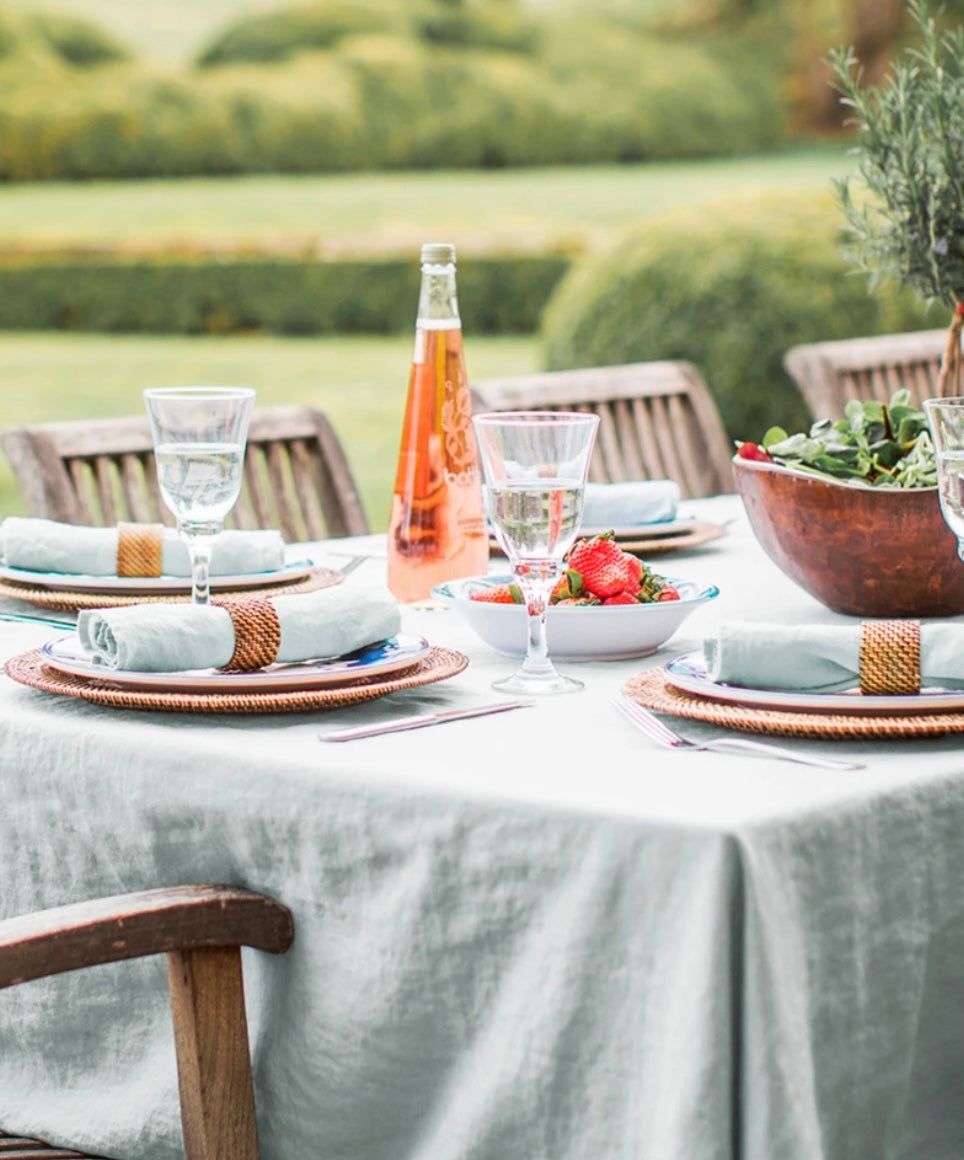Washed Linen Tablecloths - Duck Egg