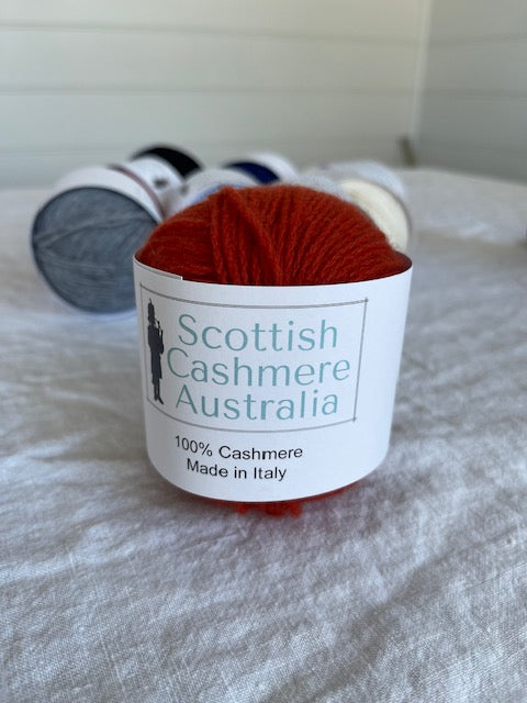 SCA 4-ply Cashmere Knitting Yarn - Rust