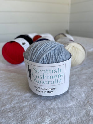 SCA 4-ply Cashmere Knitting Yarn - Powder Blue