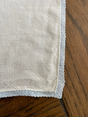 Vintage French linen hand-crocheted napkins - set of 8