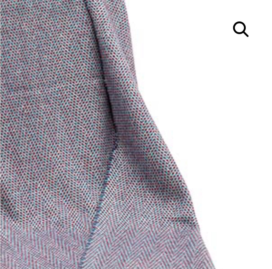 Merino Cashmere Throw - Navy Stripe Herringbone