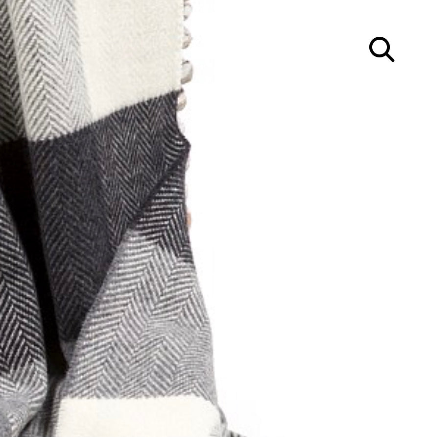 Merino Cashmere Throw - Grey + White Herringbone Large Check