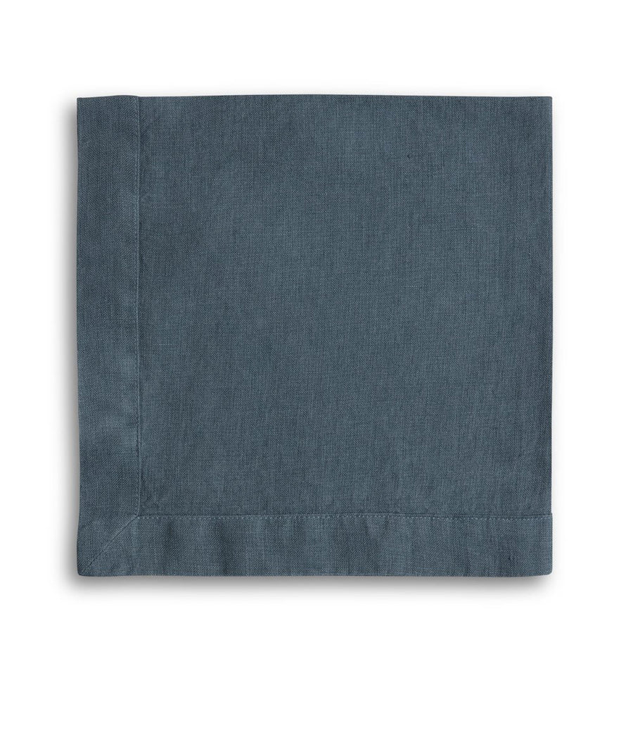 Linen Napkin - Parisian Blue - Mitred Hem - Set of 10