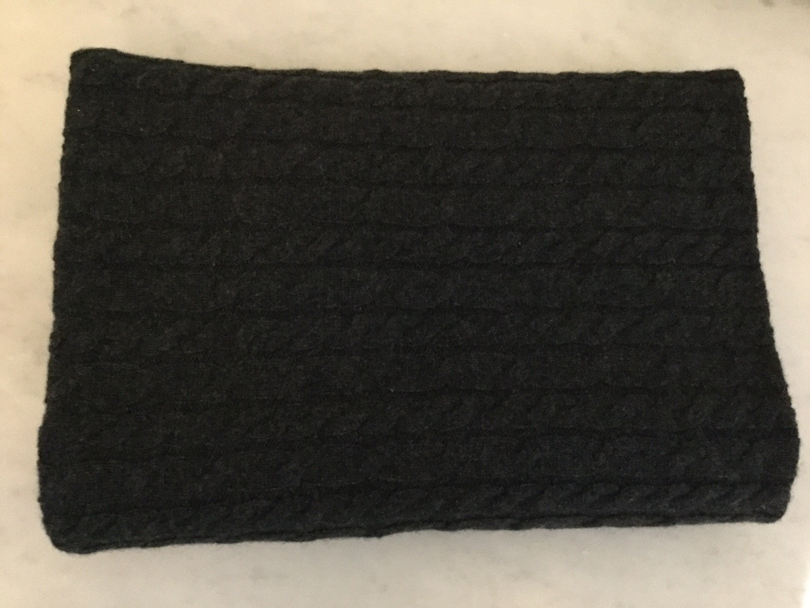Scottish Cashmere Australia Cable Knit Poncho Black
