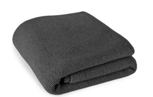 Waffle Stitch 4-Ply Cashmere Blanket Throw - Charcoal