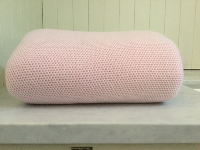 Waffle Stitch 4-Ply Cashmere Blanket Throw - Cherry Blossom