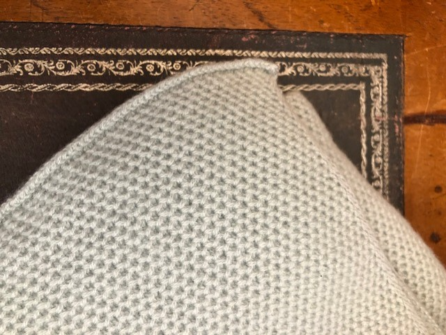 Waffle Stitch 4-Ply Cashmere Blanket Throw - Duck Egg