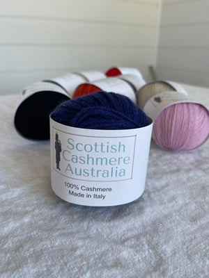 SCA 4-ply Cashmere Knitting Yarn - British Blue