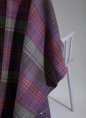 Lambswool Double Face Check Throw | Heather