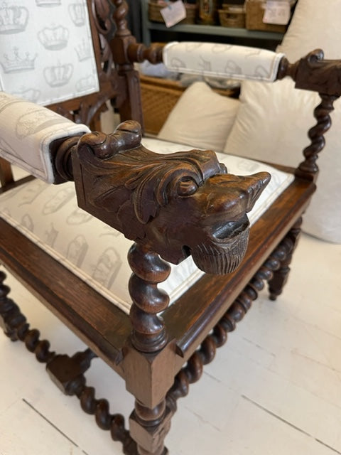 Crown Jacobean Oak chair