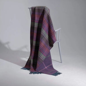 Lambswool Double Face Check Throw | Heather