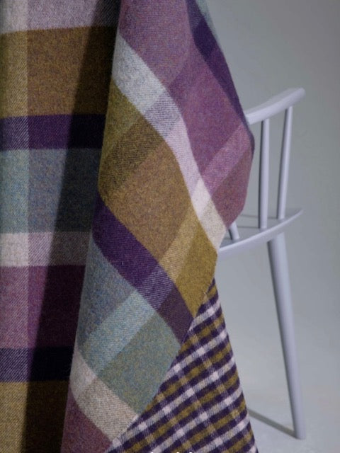 Lambswool Double Face Check Throw | Hessian