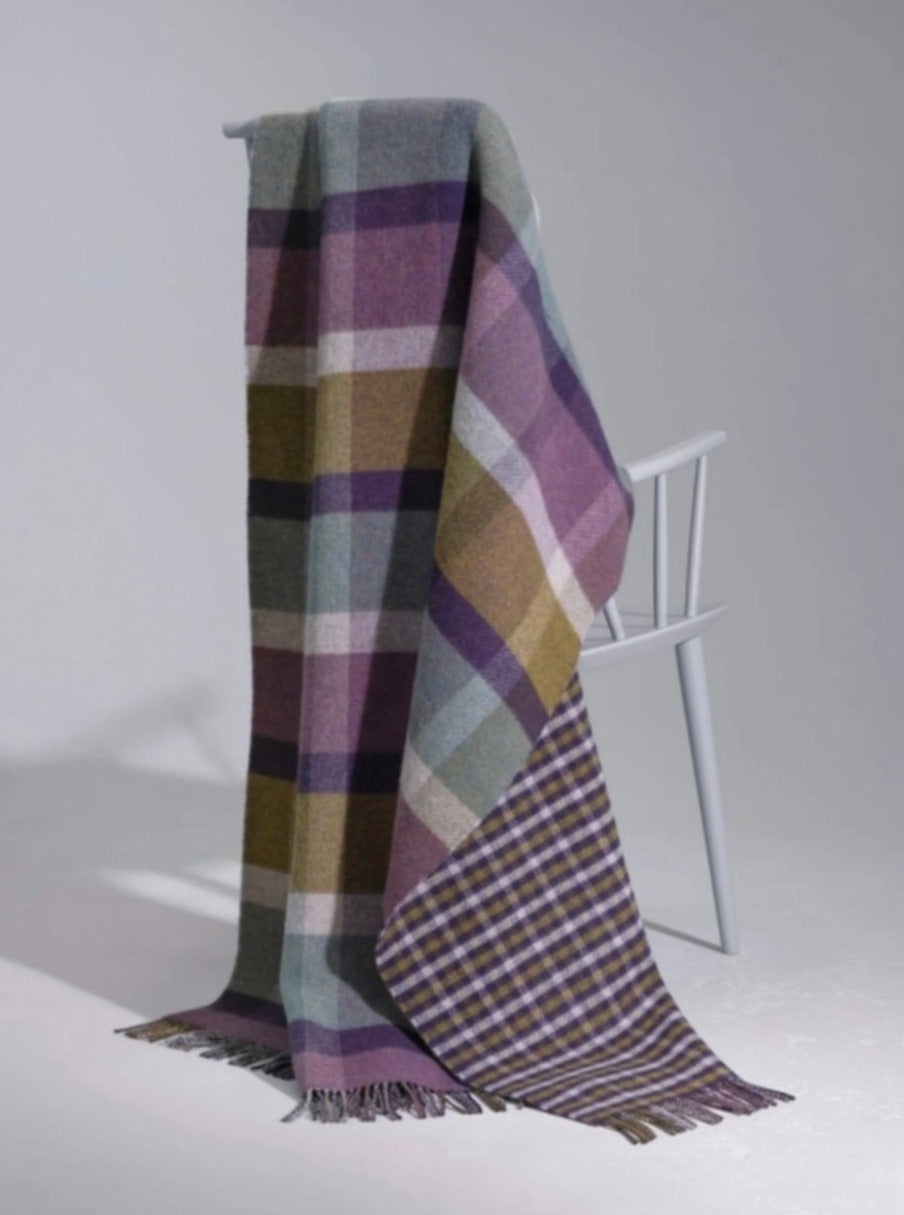 Lambswool Double Face Check Throw | Hessian