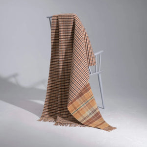Lambswool Double Face Check Throw | Findhorn