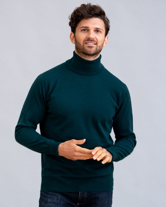 Cashmere Men's Roll Collar Jumper
