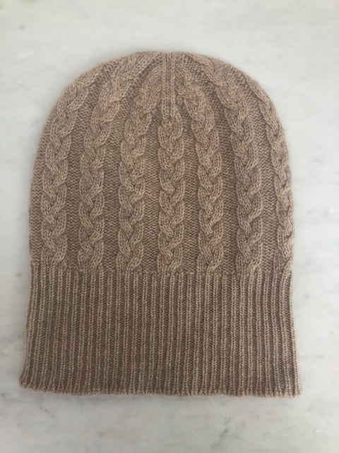 SCA 3-ply Beanies | Dark Natural Cable Knit
