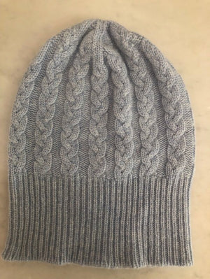 SCA 3-ply Beanies | Powder Blue Cable Knit
