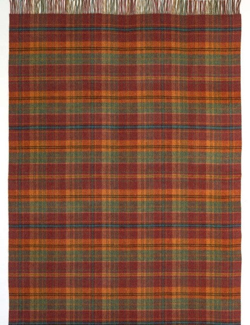 Lambswool Double Face Check Throw | Dunoon