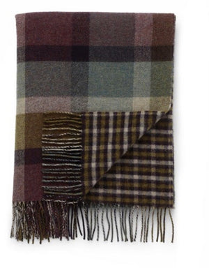 Lambswool Double Face Check Throw | Hessian