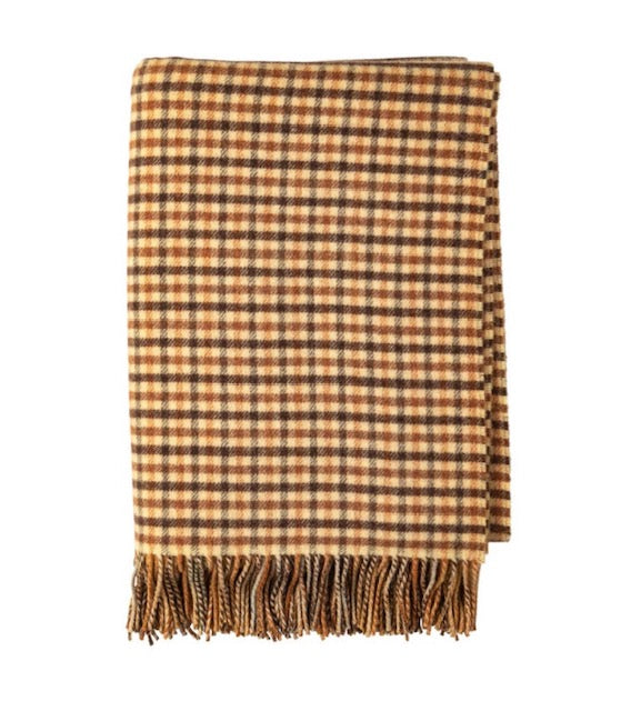 Lambswool Double Face Check Throw | Findhorn