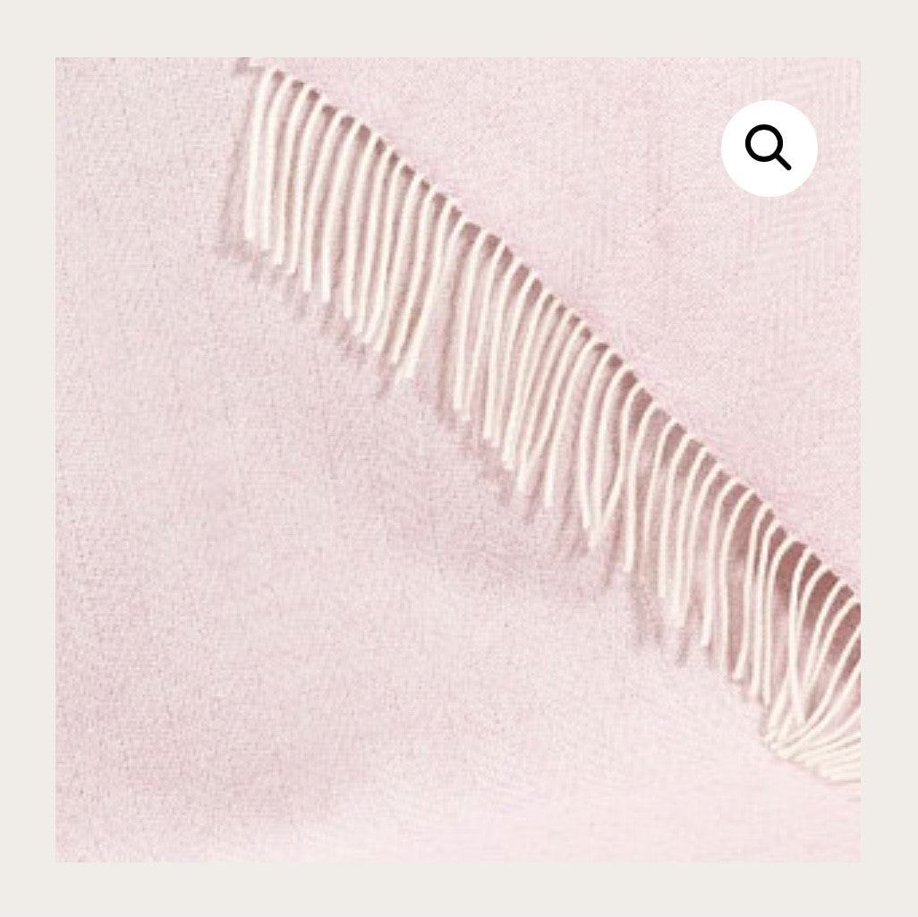 Merino Cashmere Throw - Pink Herringbone