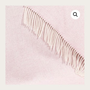 Merino Cashmere Throw - Pink Herringbone