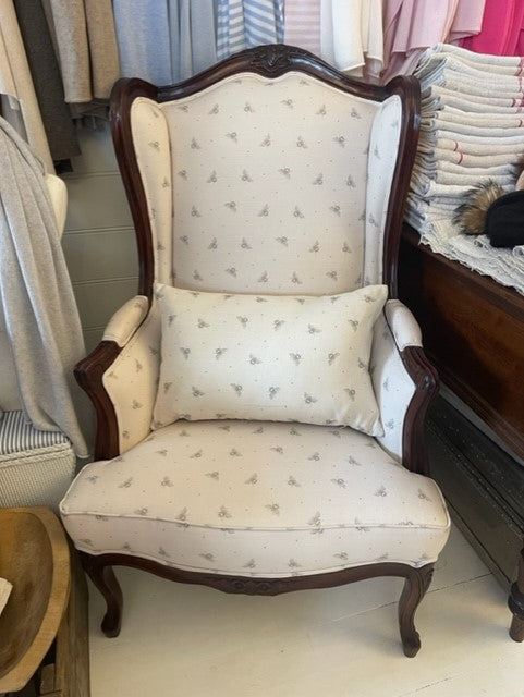 Bee English Linen Bergere Armchair