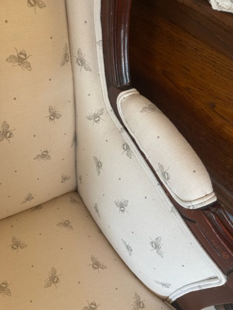 Bee English Linen Bergere Armchair