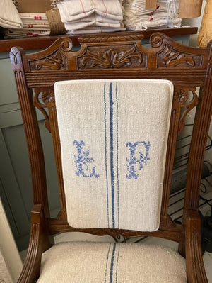 LF monogrammed grainsack chair