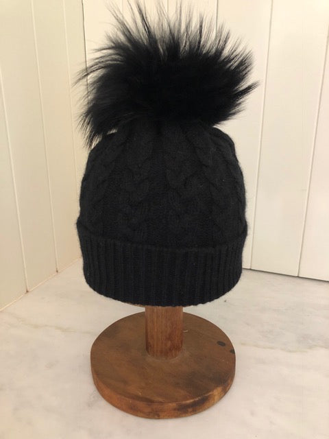 SCA 3-ply Beanies | Black Cable Knit