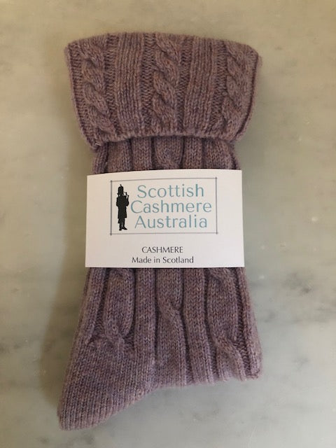 SCA Cashmere 3 Ply Cable Knit Socks